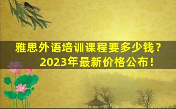 雅思外语培训课程要多少钱？ 2023年最新价格公布！